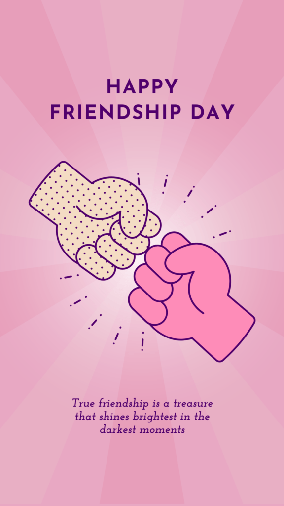 Pink Illustrative Friendship Day Instagram Story